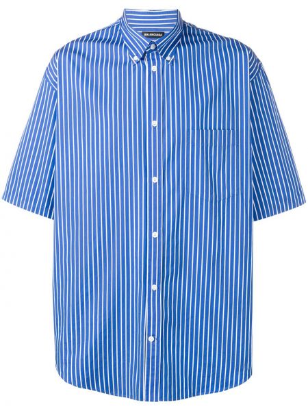 Риза с принт Balenciaga синьо