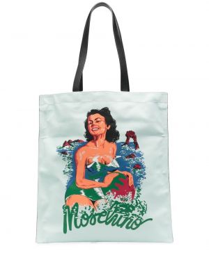 Kožená nákupná taška s potlačou Moschino