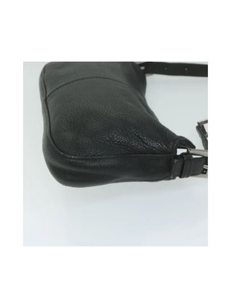 Bolsa de hombro de cuero Fendi Vintage negro