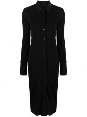 Midi šaty na gombíky Helmut Lang čierna