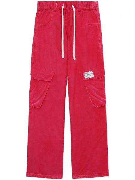 Βαμβακερό παντελόνι cargo Izzue ροζ