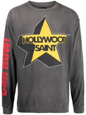 Bavlněné tričko s potiskem Saint Mxxxxxx šedé