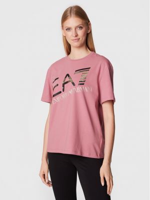 Majica bootcut Ea7 Emporio Armani ružičasta