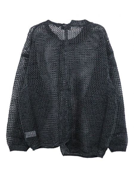 Asimetrisks kokvilnas džemperis Yohji Yamamoto melns
