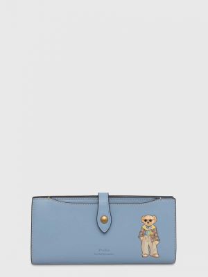 Kožená peněženka Polo Ralph Lauren modrá