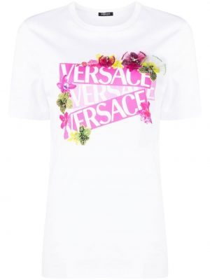 Tricou cu model floral cu imagine Versace