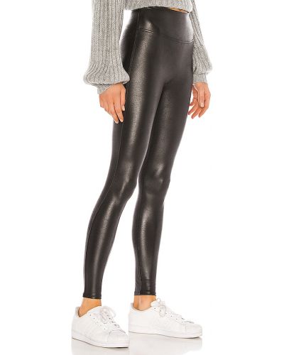 Pantalones de cuero de cuero sintético Spanx negro