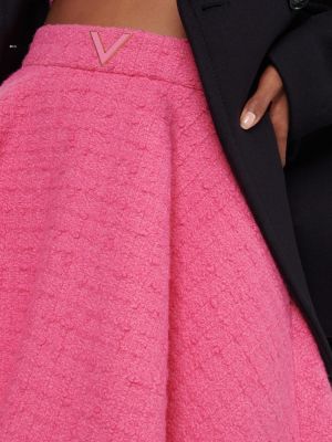 Mini spódniczka tweedowa Valentino różowa