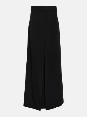 Vlnená dlhá sukňa Tod's čierna