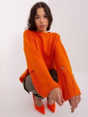 Oversized kardigan Fashionhunters oranžový