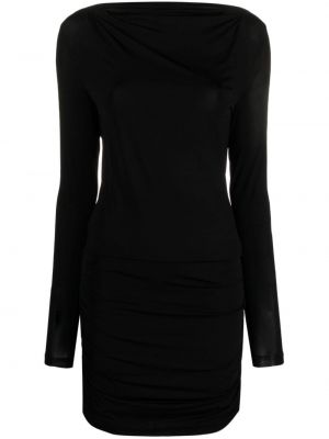 Denim obleka z izrezom na hrbtu Versace Jeans Couture črna