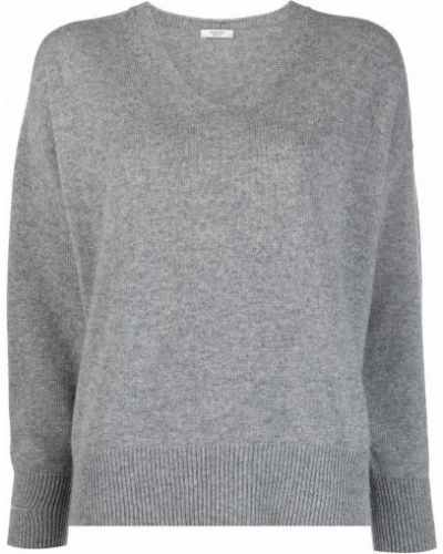 Jersey de punto con escote v de tela jersey Peserico gris