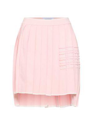 Πλισέ βαμβακερή φούστα mini Thom Browne ροζ
