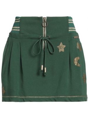 Mini falda de algodón Galliano verde