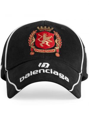 Памучна шапка с козирки Balenciaga черно