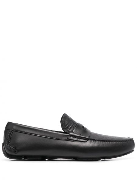 Slip-on skinn loafers Salvatore Ferragamo svart