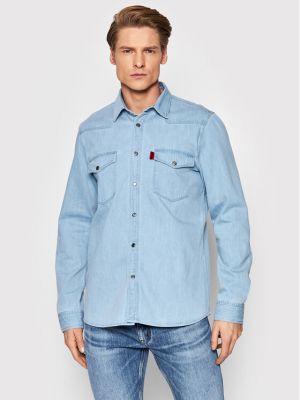 Koszula jeansowa Hugo, niebieski