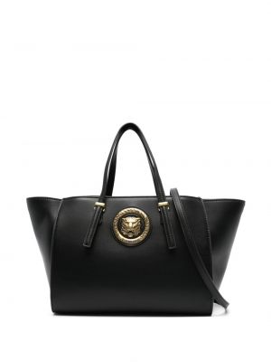 Tigrovaná nákupná taška Just Cavalli čierna