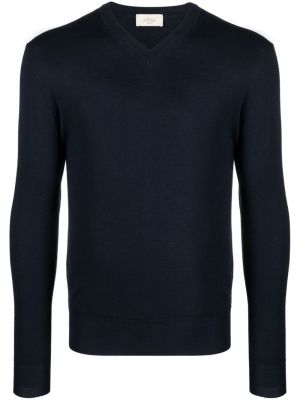 Vlnený sveter s výstrihom do v Altea modrá