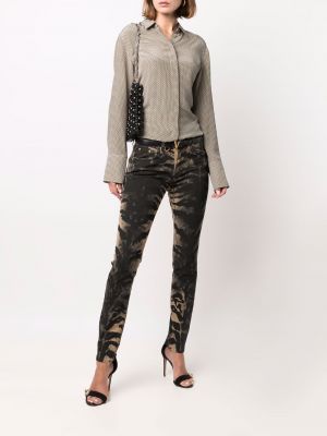 Skinny jeans mit print mit tiger streifen Roberto Cavalli