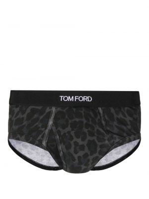 Bavlnené nohavičky s potlačou s leopardím vzorom Tom Ford modrá