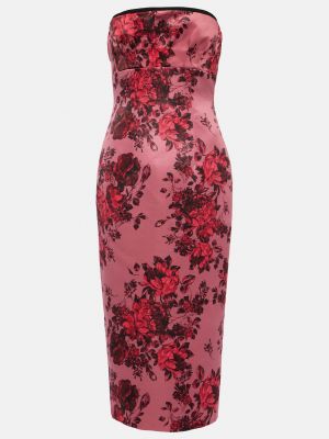 Платье без бретелек в цветочек с принтом Emilia Wickstead розовый