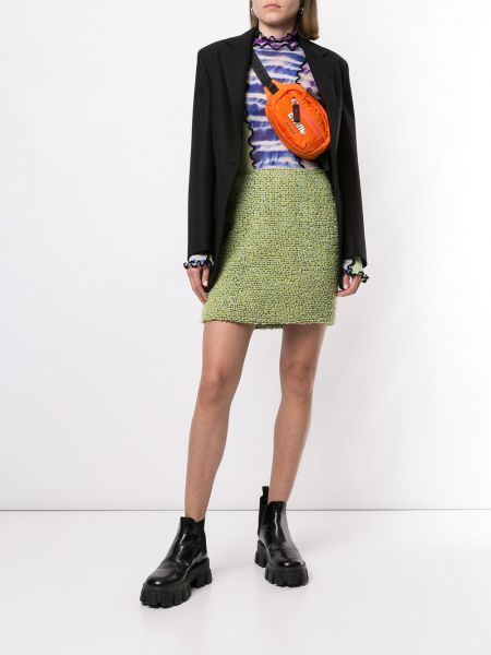 Falda de tweed Chanel Pre-owned verde