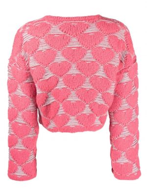 Pull en tricot de motif coeur Marco Rambaldi rose