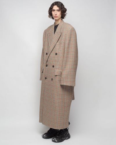 Vlněný kabát Balenciaga béžový