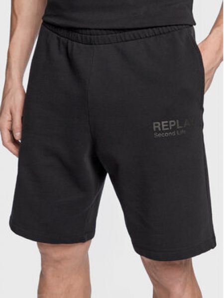 Pantaloni scurți de sport Replay negru