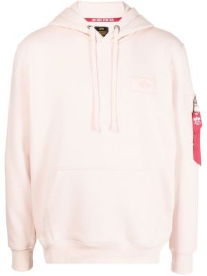 Trykt hettegenser Alpha Industries rosa