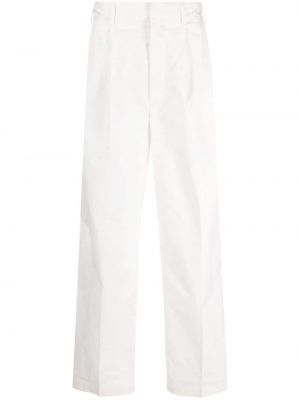 Pantaloni cu picior drept plisate Emporio Armani alb