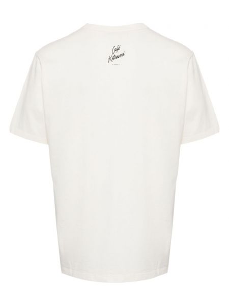 Kokvilnas t-krekls ar apdruku Café Kitsuné balts