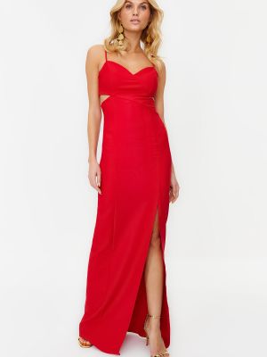 Однотонна вечірня сукня Trendyol червона