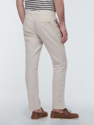 Pantalon chino en lin en coton Frescobol Carioca beige
