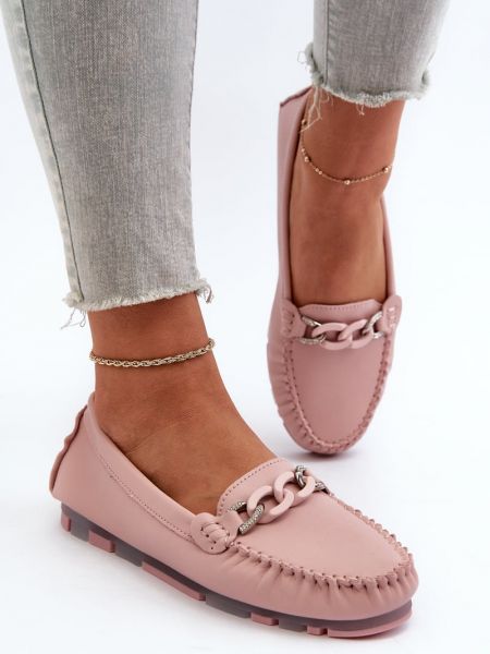 Nahast loafer-kingad Kesi roosa