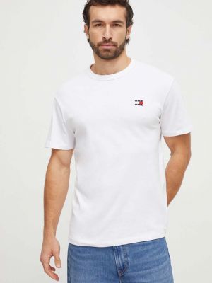 Тениска с дълъг ръкав с апликация Tommy Jeans бяло