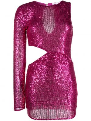 Κοκτέιλ φόρεμα με παγιέτες Patrizia Pepe ροζ