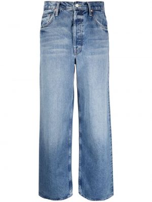 Klasické bavlněné relaxed džíny s páskem Mother - modrá