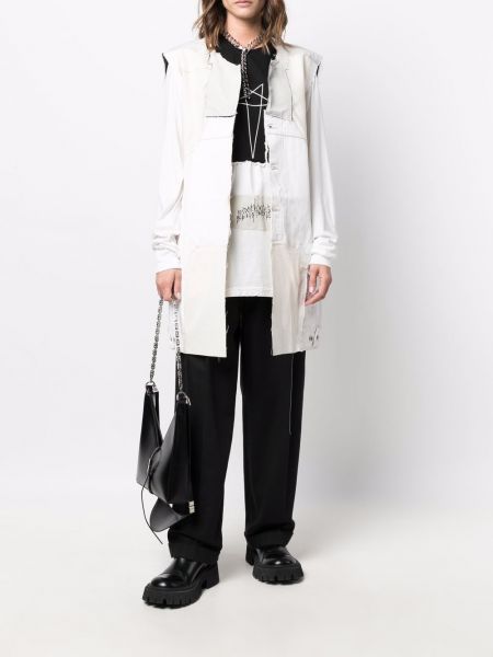 Kabát s oděrkami Rick Owens Drkshdw bílý