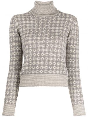 Kašmírový sveter Chanel Pre-owned sivá