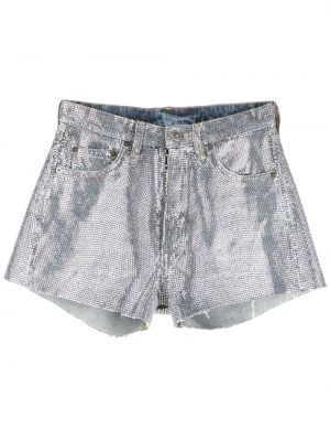 Shorts di jeans di cotone Maison Margiela argento