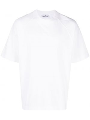 T-shirt med broderi Stone Island vit