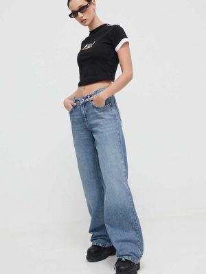 Traperice visoki struk Karl Lagerfeld Jeans plava