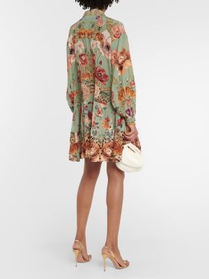 Svilena obleka s cvetličnim vzorcem Camilla