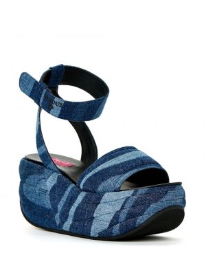 Sandály na klínovém podpatku Pucci modré