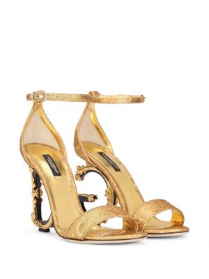 Sandalias con tacón de tacón alto Dolce & Gabbana dorado