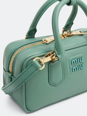 Кожаная сумка Miu Miu зеленая