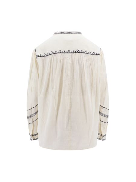 Blusa con bordado de algodón Isabel Marant étoile blanco