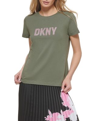 Camiseta manga corta de cuello redondo Dkny verde